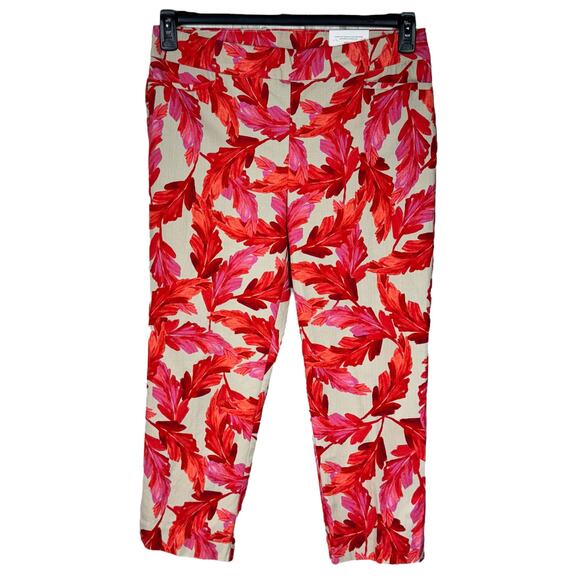 Chico’s SZ 2R (12R) Brigitte Slim Leg Crop Pants So Slimming Feather Pull-On New - Picture 1 of 7